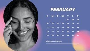 daily, date, mounth, Blue February Calendar Template