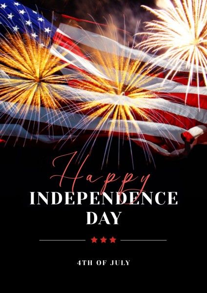 flag, festival, celebration, Black Modern Fireworks Independence Day Usa Poster Template