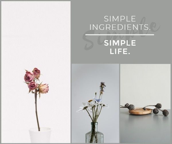 lifestyle, minimalism, flower, Simple Life Facebook Post Template
