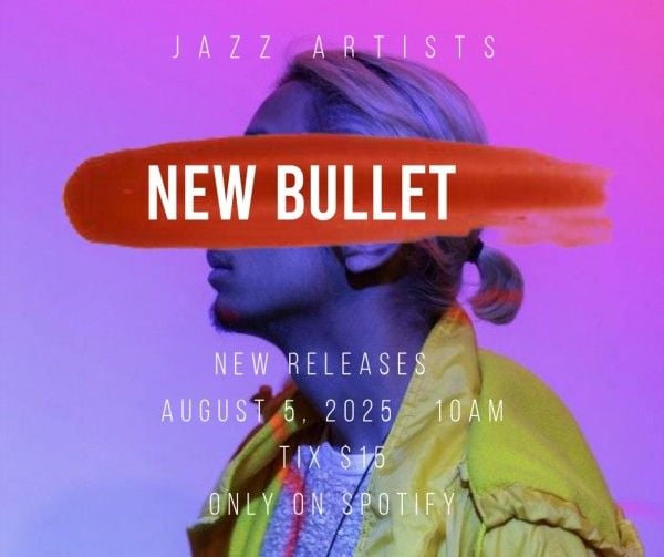 jazz, artists, music, Gradient Cool New Bullet Facebook Post Template