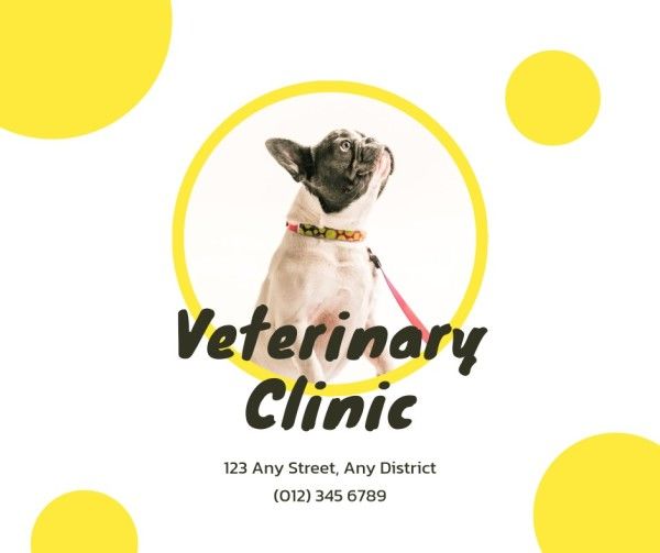 pet, hospital, dog, Cute Veterinary Clinic Facebook Post Template