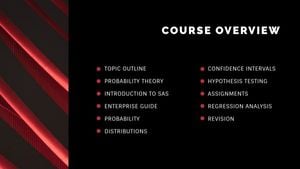 business, life, ppt, Red Course Overview Presentation Template