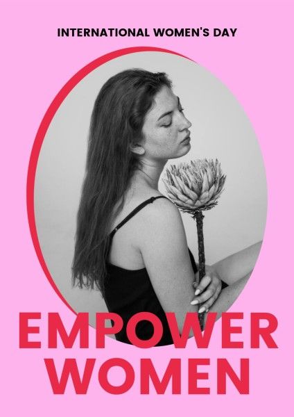 women power, happy womens day, woman, Pink Simple International Womens Day Poster Template
