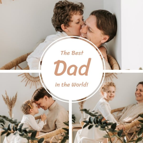 The Best Dad Photo Collage Photo Collage (Square)
