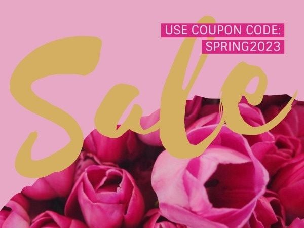 sale, floral, discount, Pink Spring Promotion  Card Template