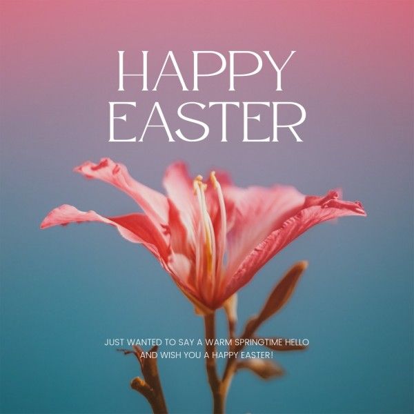 easter day, festival, celebration, Red Aesthetic Flower Spring Easter Greeting Instagram Post Template