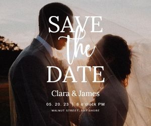 save the date, marry, marriage, Wedding Invitation Facebook Post Template