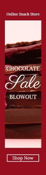 discount, shop, food, Red Chocolate Online Sale Banner Ads Wide Skyscraper Template