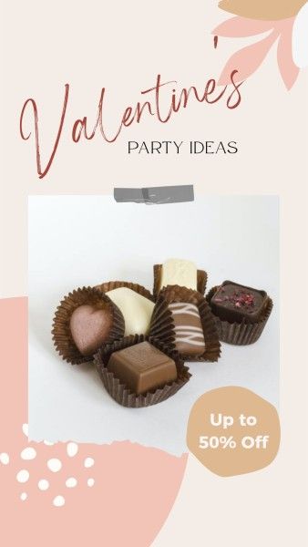valentine, valentines day, promotion, Pink Cholocate Dessert Sale Instagram Story Template