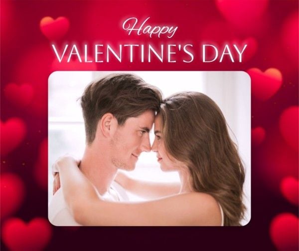 love, couple, photo, Red Hearts Background Happy Valentine's Day Facebook Post Template