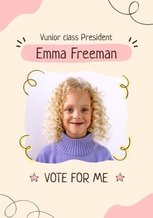 vote, democracy, competition, Soft Beige Pink Cute Student Council Election Campaign Poster Template
