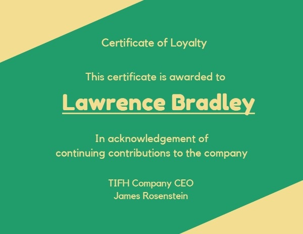 Company Best Employee Award Certificate Certificate