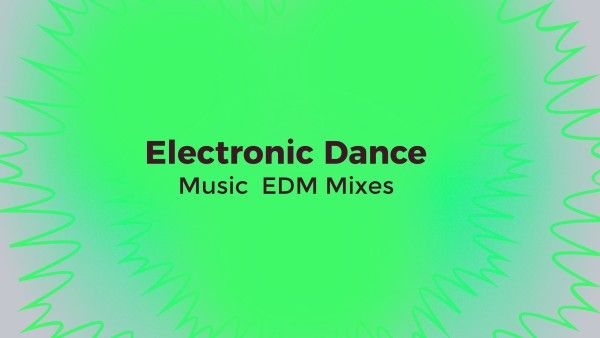 video cover, simple, social media, Green Electronic Dance EDM Mixes Youtube Channel Art Template
