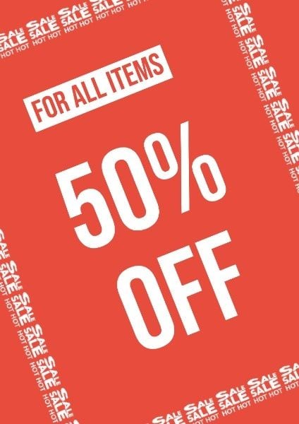 instagram post, social media, brand, Red And Simple Items Discount Sales Poster Template