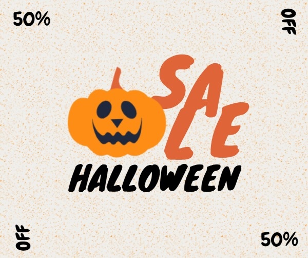 Simple White Pumpkin Halloween Sale Facebook Post