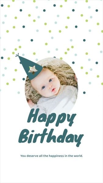 party, anniversary, life, Happy Birthday For Little Babe Instagram Story Template