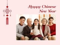 ピンクハッピー中国旧正月 メッセージカード