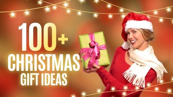 holiday, festival, celebration, Golden Fun Christmas Gift Ideas Youtube Thumbnail Template