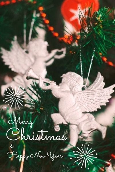 new year, angel, firework, Green Background Of Christmas Holiday Celebration Pinterest Post Template