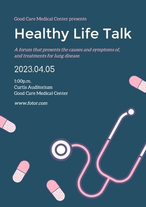 medical, speech, medicine, Healthy Life Talk Poster Template