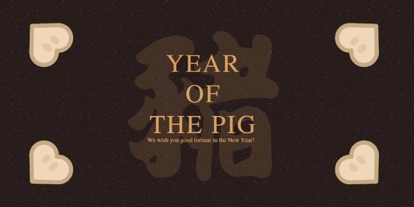 new year, chinese new year, celebration, Year Of The Pig Twitter Post Template