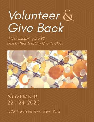 Orange Thanksgiving Charity Event Program