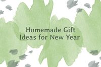 handmade, simple, ink, White Green New Year Gift Blog Title Template