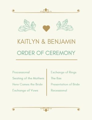 Simple Wedding Ceremony Program