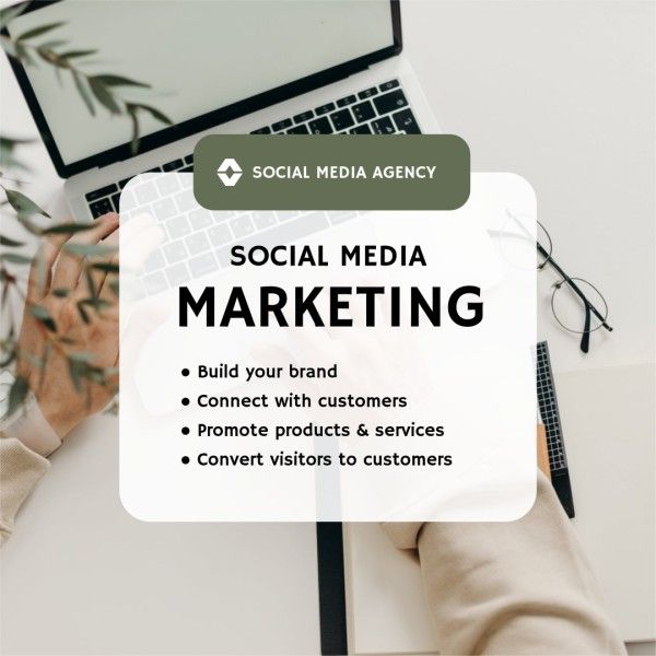 measure, tip, small business, Modern Social Media Marketing Agency Instagram Post Template