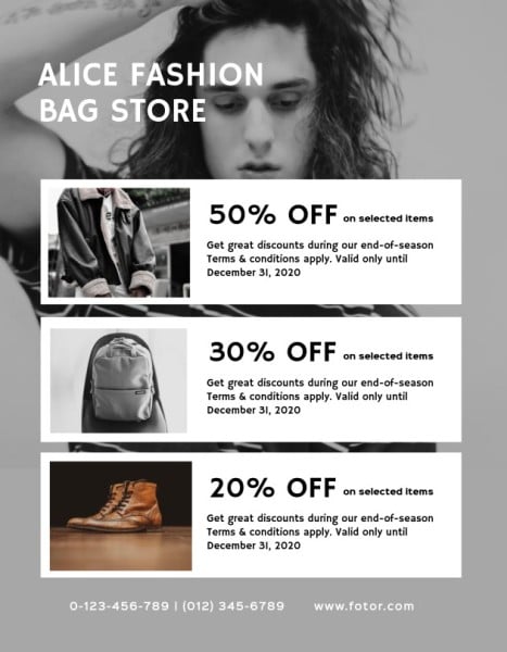Black And White Fashion Store Coupon Coupon