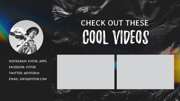 subscribe, youtube end screen, end cards, Black Cool Vibes Youtube Thumbnail Template