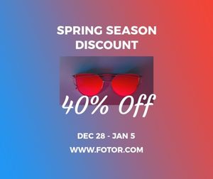 sale, social media, promotion, Red Spring Season Discount Facebook Post Template