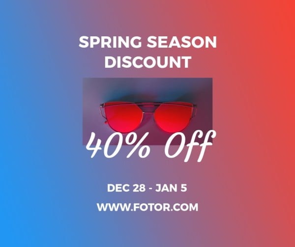 Red Spring Season Discount Facebook Post