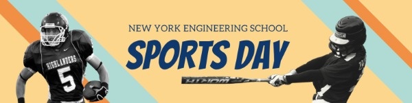 Orange School Sports Day LinkedIn Background