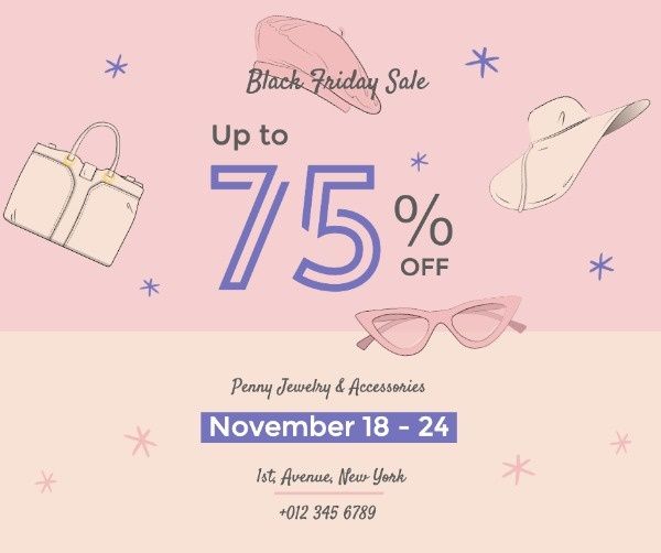 promotion, discount, business, Black Friday Cosmetics Sale Facebook Post Template