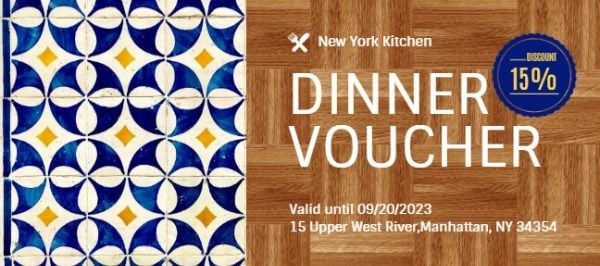 kitchen, discount, sale, Restaurant Dinner Voucher Gift Certificate Template