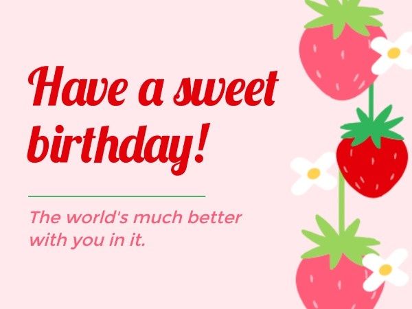 happy birthday, greeting, wishing, Pink Birthday Card Template