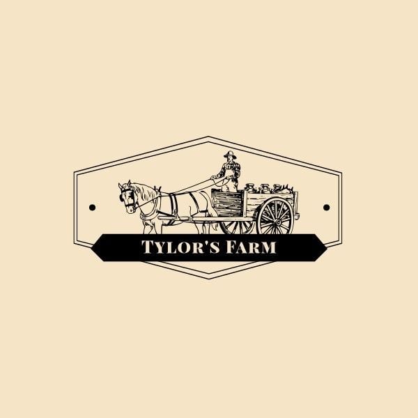 algriculture, algricultural, farmer, Beige Vintage Farm Logo Template