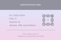 junior, teacher, adviser, Gray Identification Card ID Card Template