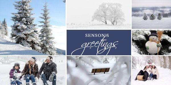 winter, greeting, travel, White Winner Collage Twitter Post Template