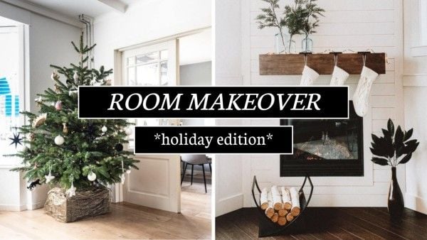 xmas, holiday decoration, christmas decoration, Minimal Christmas Room Makeover Youtube Thumbnail Template