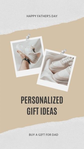 shoes, sale, promotion, White And Beige Modern Father's Day Gift Ideas Instagram Story Template