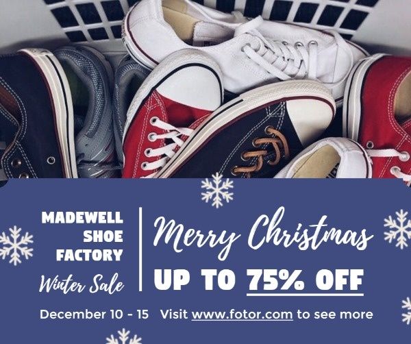 discount, promotion, business, Christmas Shoe Store Sales Facebook Post Template