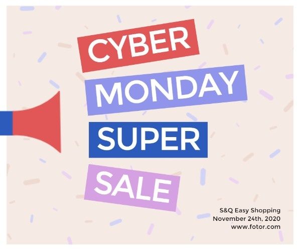 business, promotion, discount, Cyber Monday Super Sale Facebook Post Template