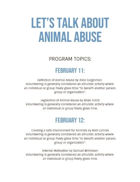 aminal, animals, protection, Fight Animal Abuse Program Template