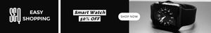 Online Sale Black Smart Watch Banner Ads Mobile Leaderboard