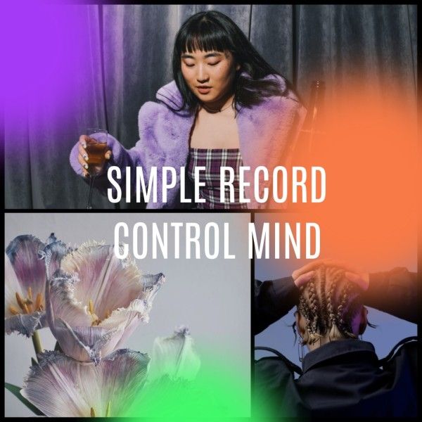 Colorful Simple Record And Control Mind Photo Collage (Square)