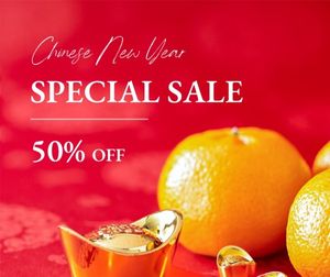 2022, lunar new year, spring festival, Red Chinese New Year Promotion Facebook Post Template