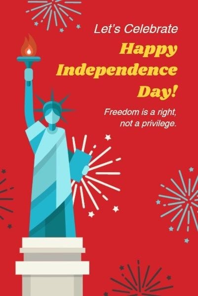 statue of liberty, american, america, Independence Day Celebration Pinterest Post Template