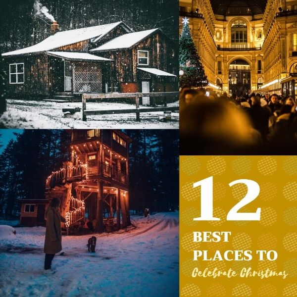 holiday, celebration, event, Best Places To Celebrate Christmas Instagram Post Template